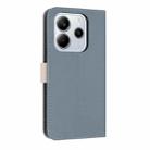 For Redmi Note 14 5G Metal Bow Leather Phone Case with Hand Strap(Light Blue) - 3