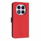 For Redmi Note 14 Pro 5G / 14 Pro+ Metal Bow Leather Phone Case with Hand Strap(Red) - 3