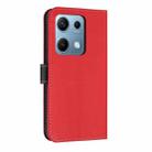 For Redmi Note 14S 4G Metal Bow Leather Phone Case with Hand Strap(Red) - 3