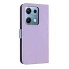 For Redmi Note 14S 4G Metal Bow Leather Phone Case with Hand Strap(Purple) - 3