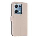For Redmi Note 14S 4G Metal Bow Leather Phone Case with Hand Strap(Apricot) - 3