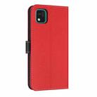 For Kyocera Kantan Sumaho3 A205KC Metal Bow Leather Phone Case with Hand Strap(Red) - 3