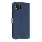 For Kyocera Kantan Sumaho3 A205KC Metal Bow Leather Phone Case with Hand Strap(Dark Blue) - 3