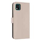 For Kyocera Kantan Sumaho3 A205KC Metal Bow Leather Phone Case with Hand Strap(Apricot) - 3