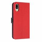 For Sharp Simple Sumaho 6 SHG09 Metal Bow Leather Phone Case with Hand Strap(Red) - 3