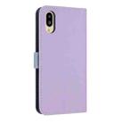 For Sharp Simple Sumaho 6 SHG09 Metal Bow Leather Phone Case with Hand Strap(Purple) - 3