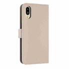 For Sharp Simple Sumaho 6 SHG09 Metal Bow Leather Phone Case with Hand Strap(Apricot) - 3