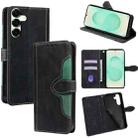 For Samsung Galaxy S25+ 5G Skin Feel Magnetic Buckle Leather Phone Case(Black) - 1