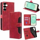 For Samsung Galaxy S25+ 5G Skin Feel Magnetic Buckle Leather Phone Case(Red) - 1