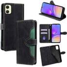 For Samsung Galaxy A05 4G Skin Feel Magnetic Buckle Leather Phone Case(Black) - 1