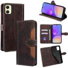 For Samsung Galaxy A05 4G Skin Feel Magnetic Buckle Leather Phone Case(Brown) - 1