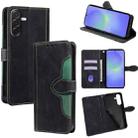 For Samsung Galaxy A36 5G Skin Feel Magnetic Buckle Leather Phone Case(Black) - 1