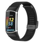 For Fitbit Charge 6 / 5 xDfind Milanese Metal Buckle Watch Band(Black) - 1