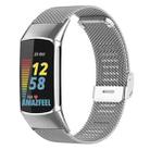 For Fitbit Charge 6 / 5 xDfind Milanese Metal Buckle Watch Band(Silver) - 1