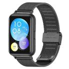For Huawei Watch Fit 2 xDfind Milanese Metal Buckle Watch Band(Black) - 1