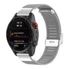 For Garmin Fenix 8/7X/6X/5X 26mm xDfind Milanese Metal Buckle Watch Band(Silver) - 1