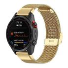 For Garmin Fenix 8/7X/6X/5X 26mm xDfind Milanese Metal Buckle Watch Band(Gold) - 1