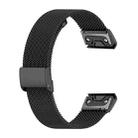 For Garmin Fenix 8/7/6/5 22mm xDfind Milanese Metal Buckle Watch Band(Black) - 2