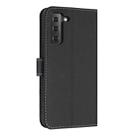 For Samsung Galaxy S22 5G Metal Bow Leather Phone Case with Hand Strap(Black) - 3