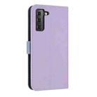 For Samsung Galaxy S22 5G Metal Bow Leather Phone Case with Hand Strap(Purple) - 3
