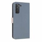 For Samsung Galaxy S22 5G Metal Bow Leather Phone Case with Hand Strap(Light Blue) - 3