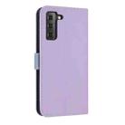 For Samsung Galaxy S22+ 5G Metal Bow Leather Phone Case with Hand Strap(Purple) - 3