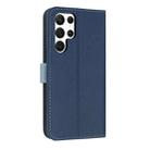 For Samsung Galaxy S22 Ultra 5G Metal Bow Leather Phone Case with Hand Strap(Dark Blue) - 3