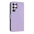 For Samsung Galaxy S22 Ultra 5G Metal Bow Leather Phone Case with Hand Strap(Purple) - 3