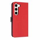 For Samsung Galaxy S23 5G Metal Bow Leather Phone Case with Hand Strap(Red) - 3