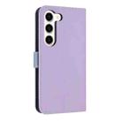 For Samsung Galaxy S23 5G Metal Bow Leather Phone Case with Hand Strap(Purple) - 3
