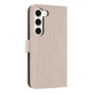 For Samsung Galaxy S23 5G Metal Bow Leather Phone Case with Hand Strap(Apricot) - 3