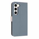 For Samsung Galaxy S23 5G Metal Bow Leather Phone Case with Hand Strap(Light Blue) - 3