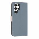 For Samsung Galaxy S23 Ultra 5G Metal Bow Leather Phone Case with Hand Strap(Light Blue) - 3
