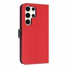 For Samsung Galaxy S25 Ultra 5G Metal Bow Leather Phone Case with Hand Strap(Red) - 3