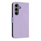 For Samsung Galaxy S25 / S24 5G Metal Bow Leather Phone Case with Hand Strap(Purple) - 3