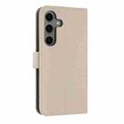 For Samsung Galaxy S25 / S24 5G Metal Bow Leather Phone Case with Hand Strap(Apricot) - 3