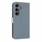 For Samsung Galaxy S25 / S24 5G Metal Bow Leather Phone Case with Hand Strap(Light Blue) - 3