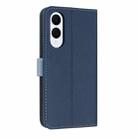 For Samsung Galaxy S25 Edge 5G Metal Bow Leather Phone Case with Hand Strap(Dark Blue) - 3