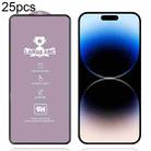 For iPhone 14 Pro 25pcs 9H 0.4mm High Aluminum Large Arc Tempered Glass Film - 1