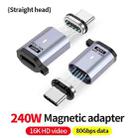Type-C Male to Female PD240W 80Gbps 60K Magnetic Suction Adapter, Style:Straight Head(Space Grey) - 2