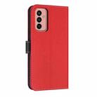 For Samsung Galaxy A13 4G / 5G Metal Bow Leather Phone Case with Hand Strap(Red) - 3