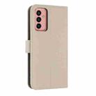 For Samsung Galaxy A13 4G / 5G Metal Bow Leather Phone Case with Hand Strap(Apricot) - 3