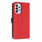 For Samsung Galaxy A33 5G Metal Bow Leather Phone Case with Hand Strap(Red) - 3