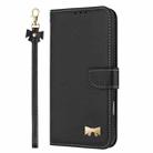 For Samsung Galaxy A06  / A07 4G Metal Bow Leather Phone Case with Hand Strap(Black) - 2