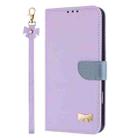 For Samsung Galaxy A06  / A07 4G Metal Bow Leather Phone Case with Hand Strap(Purple) - 2