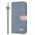 For Samsung Galaxy A06  / A07 4G Metal Bow Leather Phone Case with Hand Strap(Light Blue) - 2