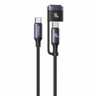 Yesido CA197 2 in 1 240W Type-C to Type-C and MagSafe 3 Magnetic Charging Data Cable, Length: 2m(Black) - 1