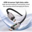 Yesido CA198 60W Type-C to Type-C Streamer Light Data Cable, Length: 1.2m(Grey) - 2