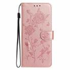 For Honor 400 Pro Global 160.8mm Rose Flower Embossing Pattern Leather Phone Case(Rose Gold) - 2