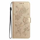 For Honor 400 Pro Global 160.8mm Rose Flower Embossing Pattern Leather Phone Case(Gold) - 2